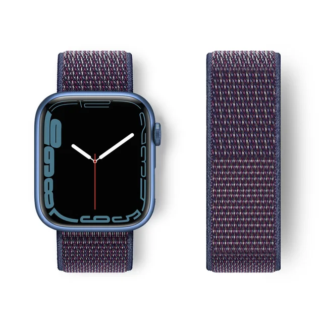 Nylon Strap for Apple Watch Band Series 765 45mm 41mm44mm 40mm  Smartwatch Watchband Belt Sport Bracelet on iWatch 4 3 42mm 38mm Indigo blue