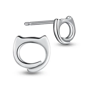 

1 Pair Simple Fashion 925 Sterling Silver Cat Ear Studs