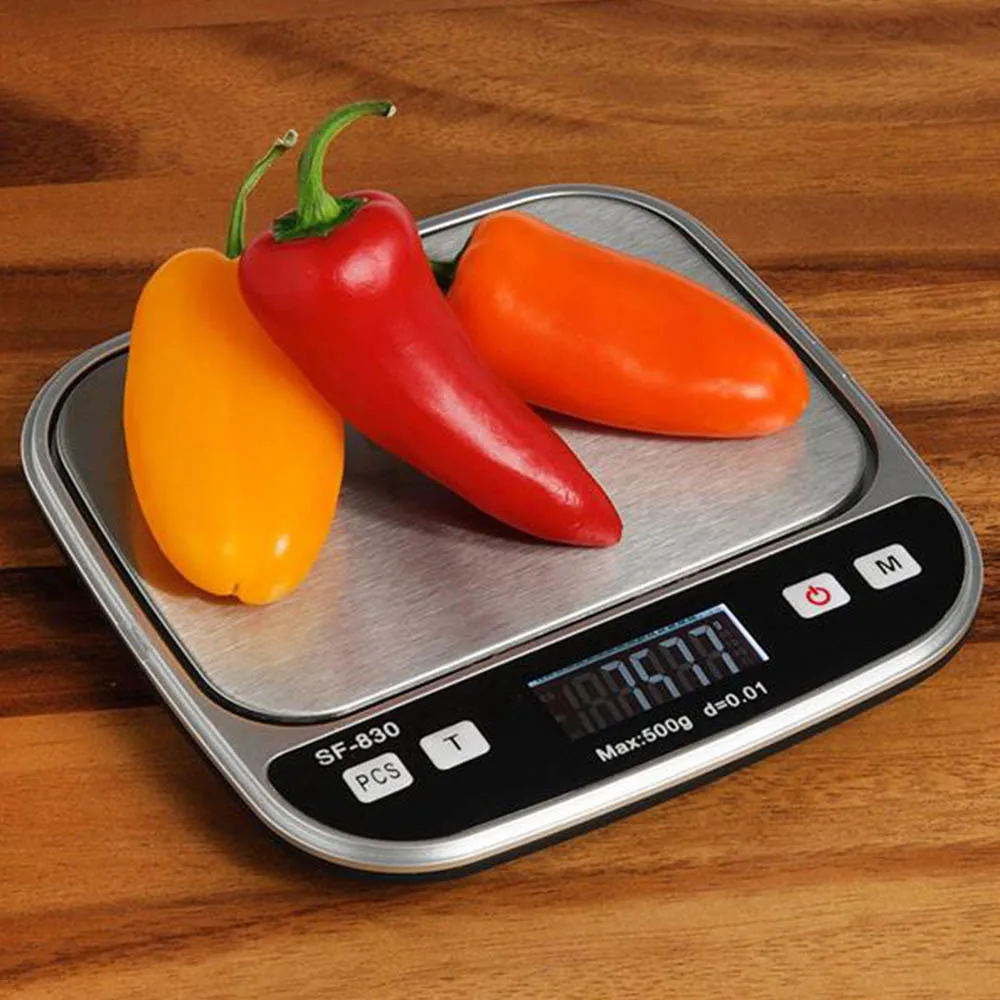 

500g/0.01g Portable Mini Digital Jewelry Scale with A Tare Function Built with a backlit LCD display White Black Kitchen Scales