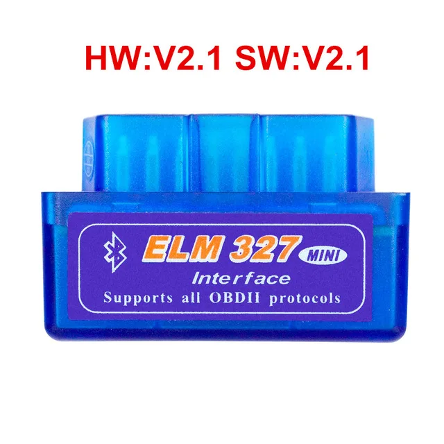 Obd2 сканер Mini elm327 Bluetooth V2.1/V1.5 OBD2 автомобильный диагностический инструмент ELM 327 Bluetooth для Android/Symbian для OBDII протокол - Цвет: ELM327 V2.1 blue