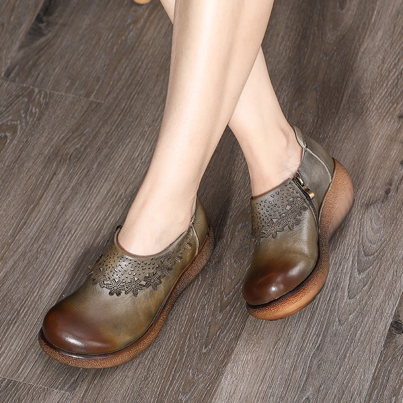 VALLU/ г. Новая Осенняя обувь на толстой платформе женские удобные винтажные мягкие туфли ручной работы из кожи в стиле ретро