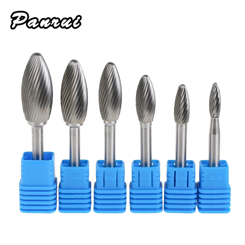 YG8 Alloy Rotary File 1Pcs Oval H-shape Single And Double Groove Tungsten Steel Woodcarving Grinding Head Carbide Milling Cutter