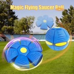 Bolas Mágicas OVNI voladoras con luz Led para niños, pelota de disco de tiro plano, juguetes para deportes al aire libre, regalo