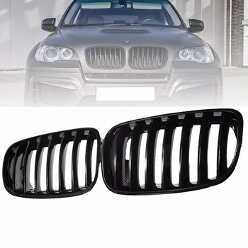 

Pair Gloss Black Front Bumper Hood Kidney Sport Grills Grille for BMW E70 E71 X5 X6 2007-2013 Car Styling Racing Grills