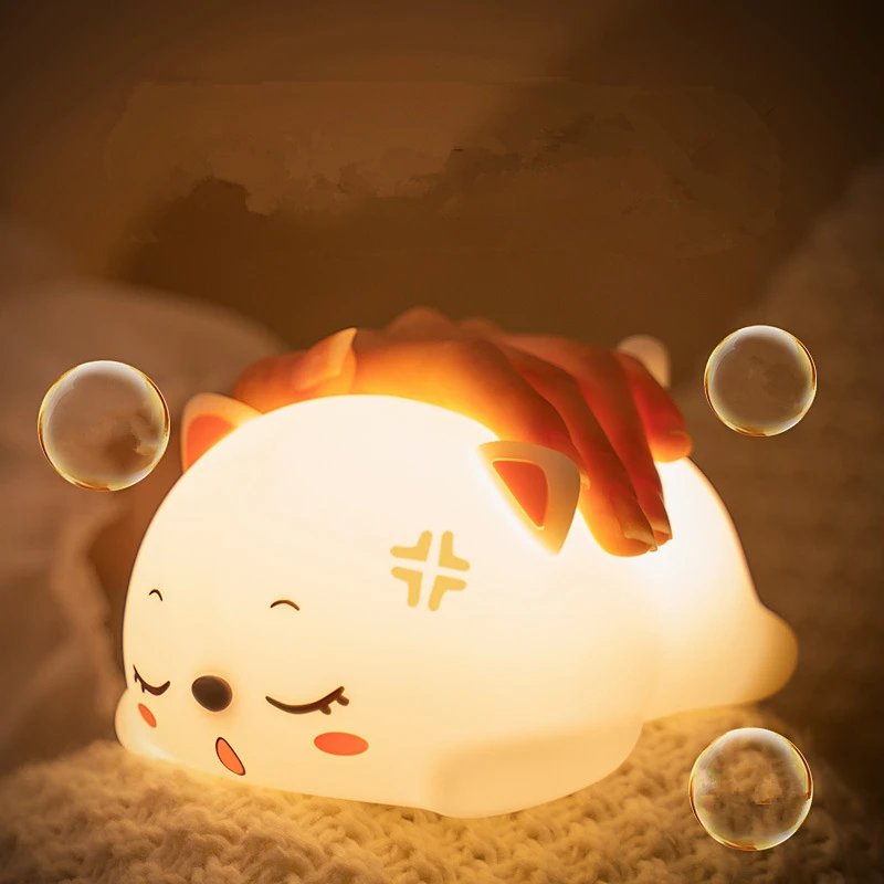 터치 센서 RGB LED 토끼 야간 조명 다채로운 USB 충전식 원격 실리콘 토끼 램프 어린이를위한 장난감 축제 선물