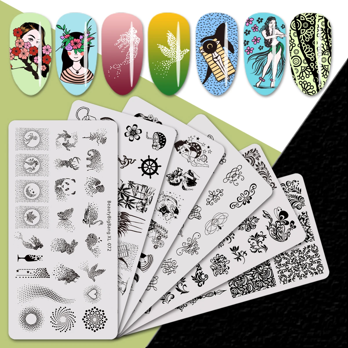 

SHOPANTS Nail Stamping Plates Chinese Elements Nature World Pattern Nail Art DIY Design Nail Image Plate Stencil Accessorie Tool