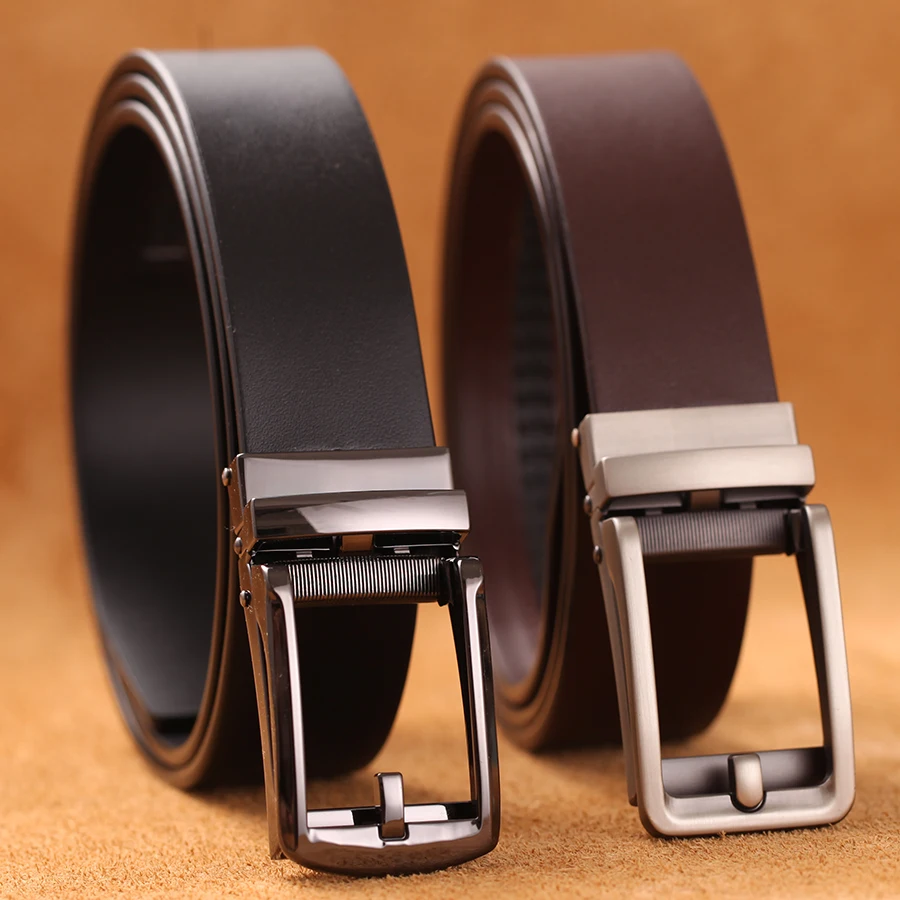 Fashion Brand Leather Belt Business Trouser Strap Pant Homme Automatic Buckle Men Belts
