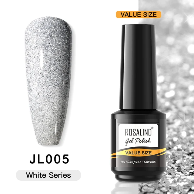 ROSALIND 7ml Gel Polish Semi Permanent Nails Gel Polish Soak Off UV LED Base Top Coat Vernis Nail Art Glitter Gel Varnish RAI-JL005