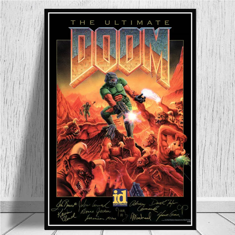 Orange Печать плакатов классический Halo видеоигры конечной Doom стены искусства холст картины для гостиной домашний декор - Цвет: Orange