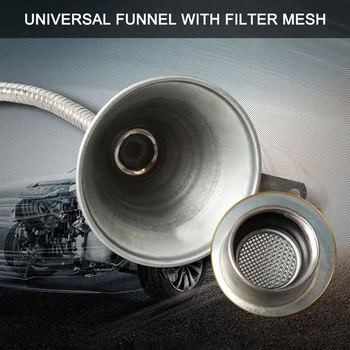 

Metal Funnel Flexible 14.6" 24.8" Long Hose Car Truck Gas Oil Liquid Filler Priming Funnel