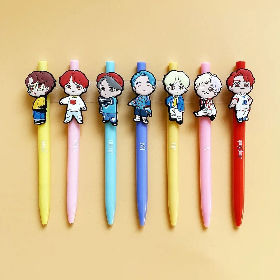 K Pop Bangtan Boys Kawaii трехмерная гелевая ручка с персонажем милый мультяшный дизайн