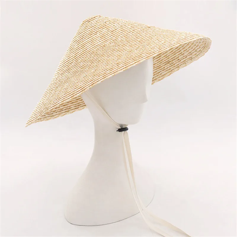 Natural-Wheat-straw-hat-bucket-straw-hat-fashion-stage-catwalk-straw