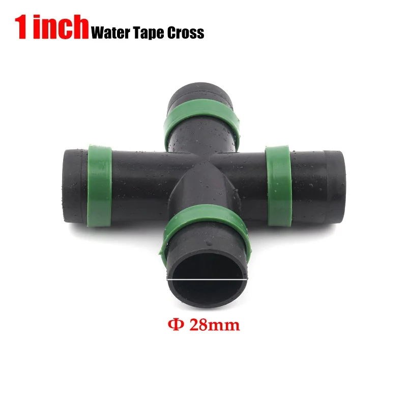 1Inch Cross " Φ28mm 2" Φ50mm тонкая мягкая лента с распылителем соединители для орошения мягкая водопроводная труба для капельного шланга ферма, теплица для полива - Цвет: 1Inch Cross