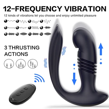 Thrusting Anal Plug Vibrators For Men Prostate Massager Masturbators Women Vagina Stimulator Dildos Big Butt Plug Intimate Toys 4
