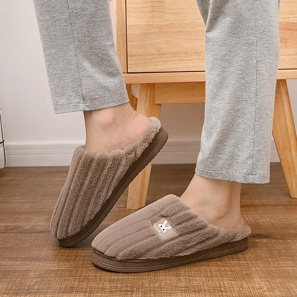 35# Winter couples cotton Rabbit slippers handbag with indoor warm autumn antiskid lovely home Mixed Color shoes man and woman