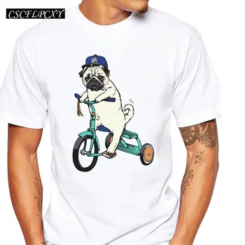 

New fashion Haters design Men t-shirt cartoon pug funny printed tops animal pugs cool shirts short sleeve casual tee