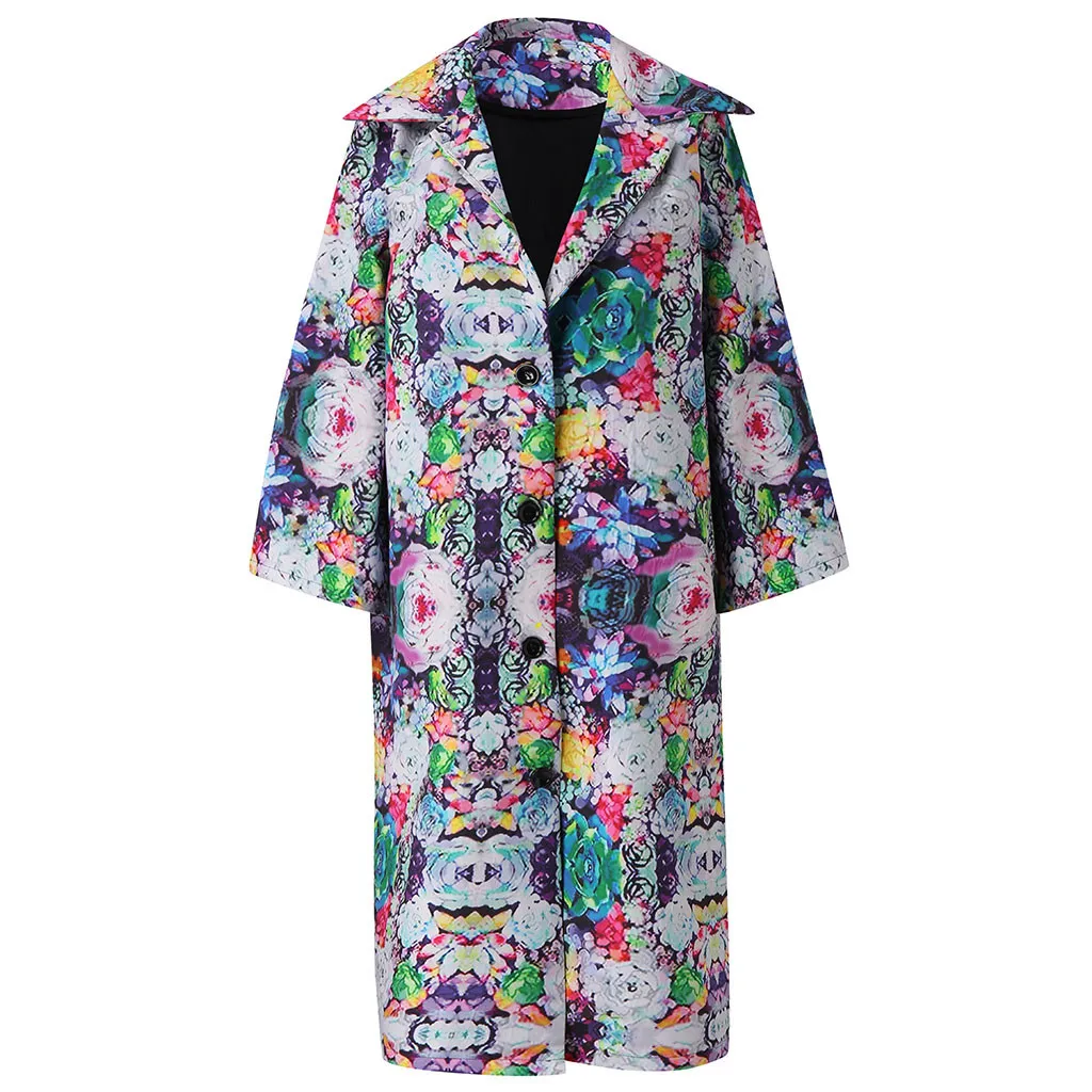 price cut  Coat Women Winter New Fashion Jacket Women Fashion Casual Retro Print Long Sleeve Long Coat Casual 