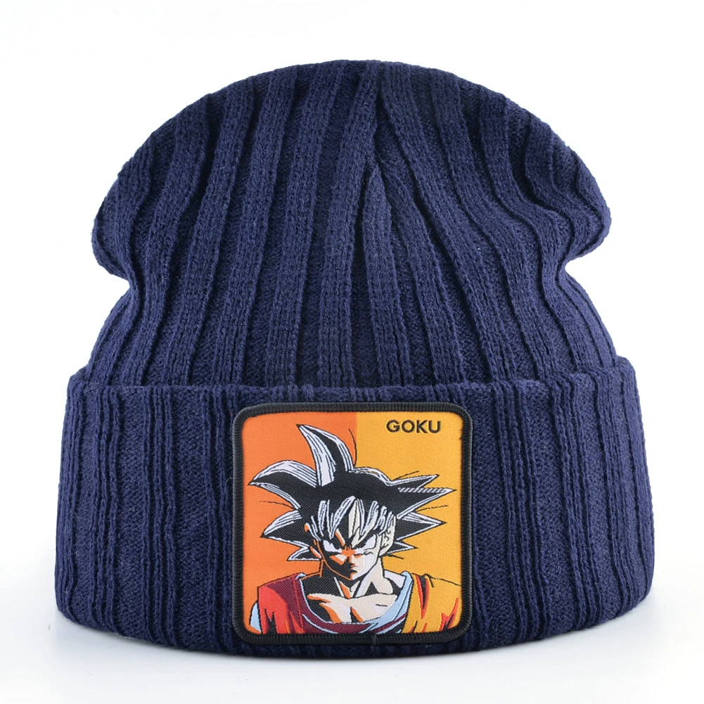 Модная Зимняя Шапка-бини с драконом для мужчин, вязаные шапки GOKU, мужские шапки с вышивкой, теплые шапки, женские шапки в стиле хип-хоп
