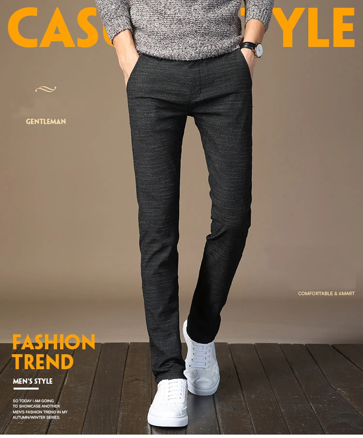 Mens Pants Cotton Chinos Men Suit 