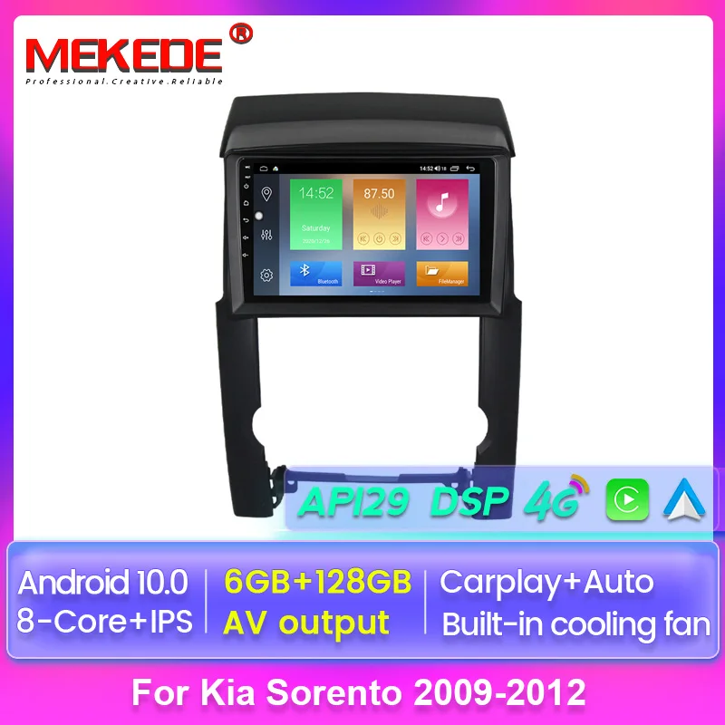 Android 10 6 + 128G IPS для kia Sorento 2009-2012 автомобильное радио стерео GPS мультимедийный плеер