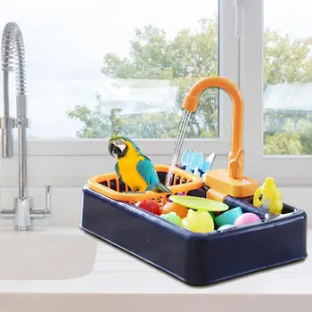 

Parrot Feeder Bird Parrot Automatic Bathtub Pet Electric Pool Faucet Bird Cage Bathroom Toy Bird Feeder