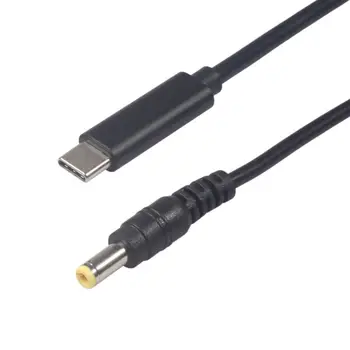 

New Power Supply Adapter Cable Type-C Male To 5525 Male Straight Converter Cord With PD Chip For Laptop Computer Black