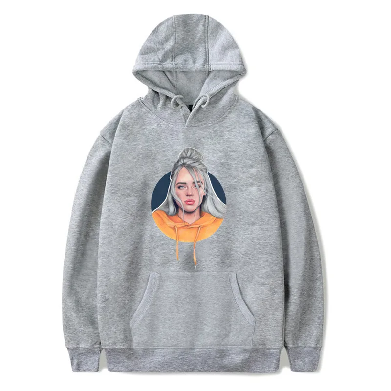 Gray 2 Толстовки с капюшоном в стиле хип-хоп Billie Eilish, светящиеся свитшоты для детей и взрослых, Sudadera Hombre, одежда Moletom Harajuku, Женская толстовка с капюшоном для подростков - Цвет: Gray 2