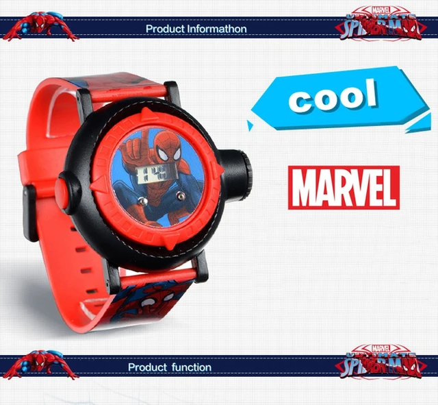 Marvel-Montre Spider Man Cartoon pour enfants, montre-bracelet à quartz,  The Avengers, rotation à 360 degrés, garçon, fille, étudiant, cadeau pour  enfant, horloge - AliExpress