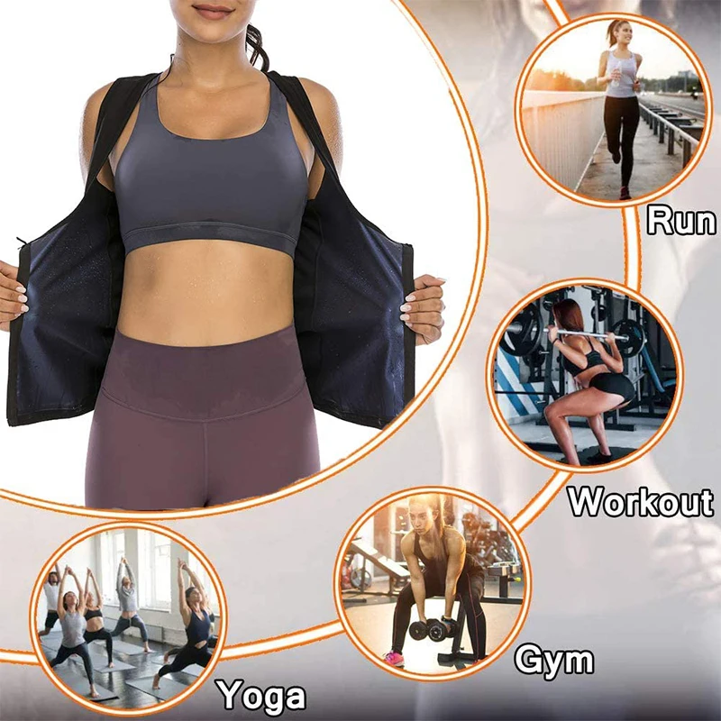 target shapewear Women Sauna Sweat Vest Hot Polymer Corset Waist Trainer Sauna Suit Tank Top Zipper Weight Loss Body Shaper Thermo Workout Shirt best shapewear