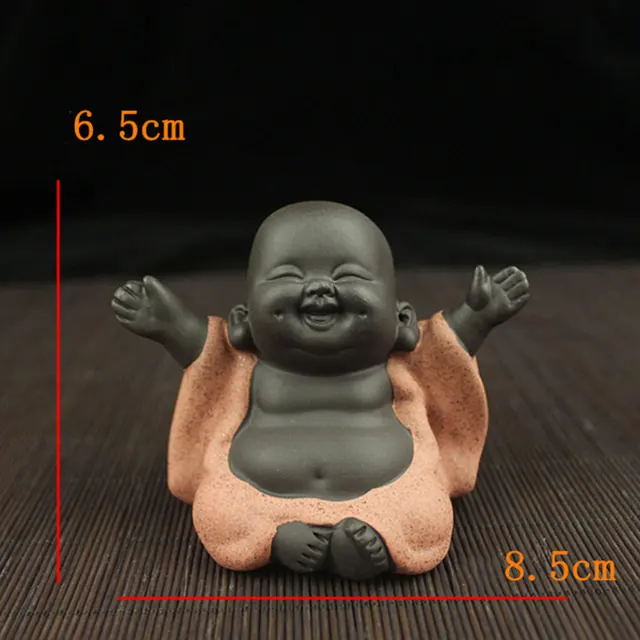Statue de bouddha Maitreya en céramique, Sculpture de thé, Figurine Zen de thé, Figurine de moine, ornement d'exposition artisanal, décoration de thé pour la maison 5