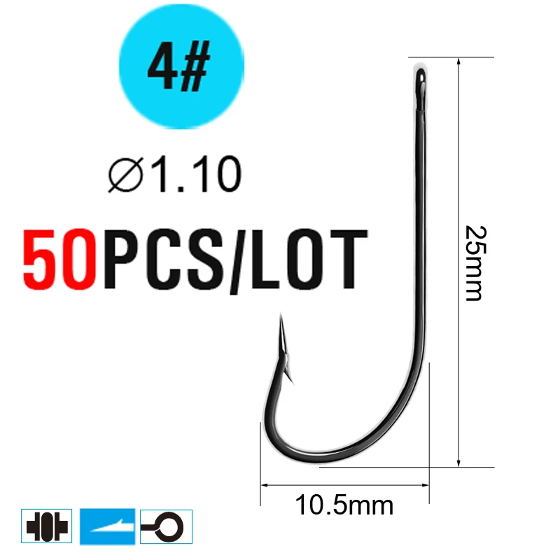 Bimoo 50 шт. О 'Шонесси крючок кованый на суше Морской рыболовный крючок-приманка Крючки из высокоуглеродистой стали кованые дешевые цены - Цвет: size4 50pcs