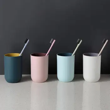 

Circular Tumbler Toothbrush Large-capacity Drinking Cup Simple Plain Style Small Potted Plant Cup Bathroom Accessories
