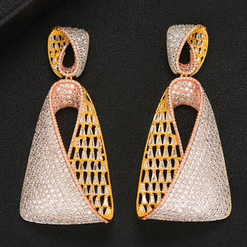 

GODKI Jimbora Prong Setting Cubic Zirconia Original Design Brand Square Shape Pendant Earrings Nigerian Indian African Women