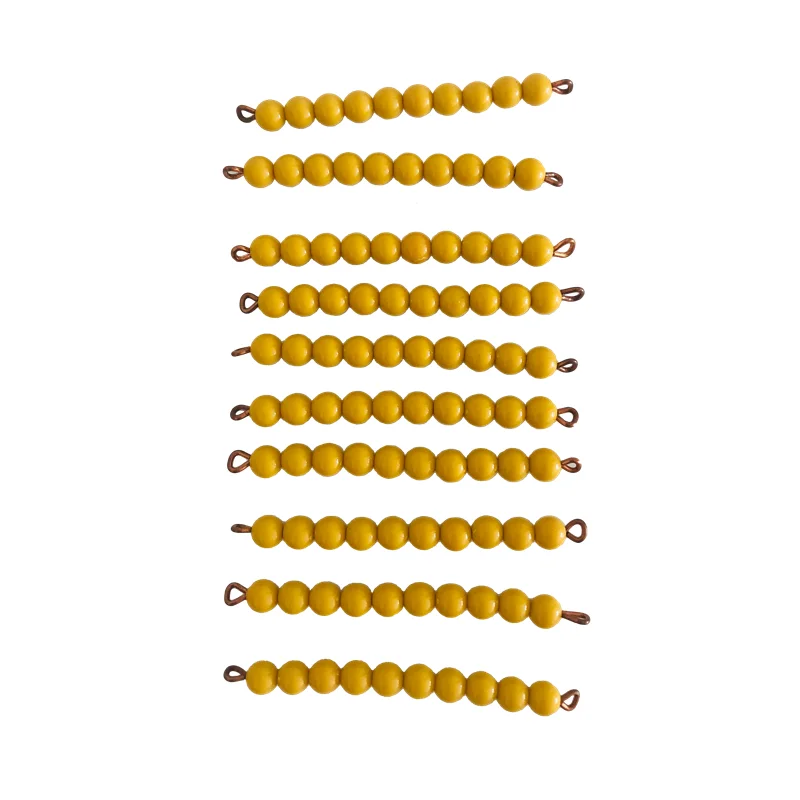Math Toys Montessori Golden Beads Educational Equipment for Kids Numbers 1-9/10/100/1000 Early Learning Resources for Homeschool