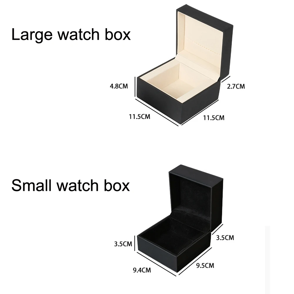 CdyBox Watch Box Black PU Leather Jewelry Storage Box with Pillow Single Slot Watch Gift Box for Men and Women