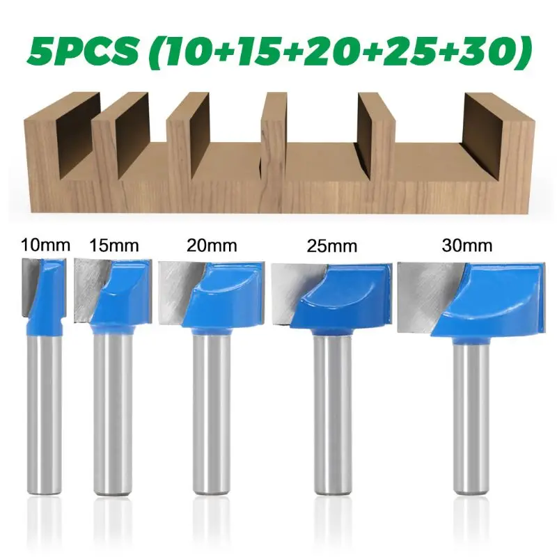 

5pcs/set 8mm Shank Cleaning Bottom Engraving Solid Carbide Router Bit Woodwork