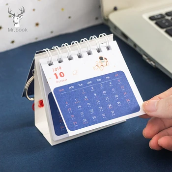 

2020 Mini Desk Calendar Creative Keychain Strap Notebook Office Desktop Decoration Daily Schedule Calendar Portable Notepad