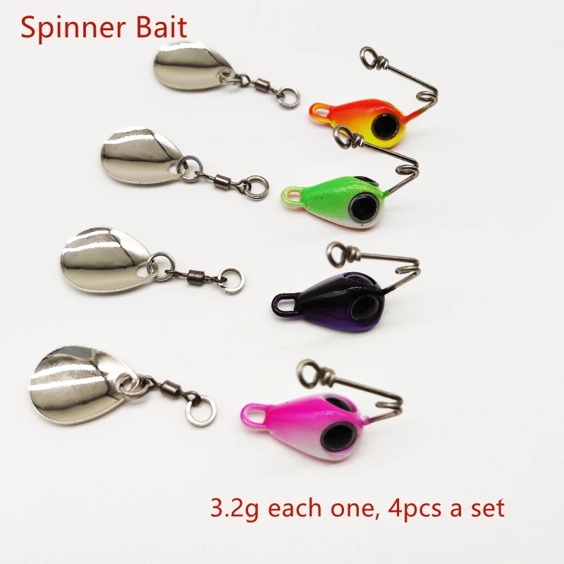 THKFISH Spinner Baits Fishing Spinners Spinnerbait Trout Lures Fishing Lures for Bass Trout Crappie A-1/5oz 4pcs