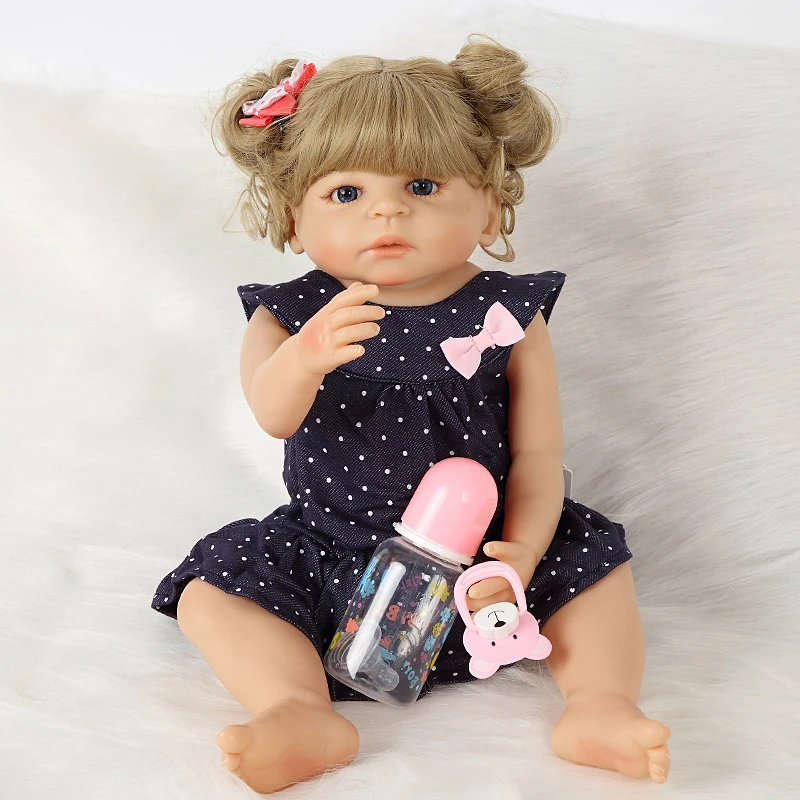 22 ''Мягкие силиконовые Reborn Baby Doll Игрушки для девочек реалистичные детские куклы полностью виниловые модные куклы Bebe Reborn Girl Doll