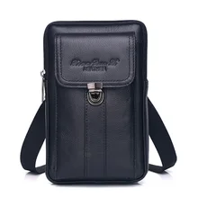 Бренд XiaoDuoLi, натуральная кожа, многофункциональный чехол для мобильного телефона, мужские сумки через плечо, поясная сумка, нагрудный ремень