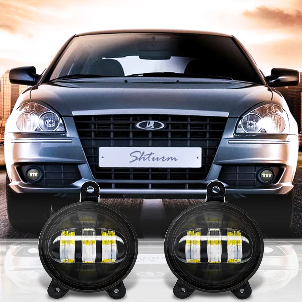 

3.5 Inch Waterproof 30W 6000K Round Led Fog Light fog Passing Lights for lada Priora and some Russia cars front fog Lamp