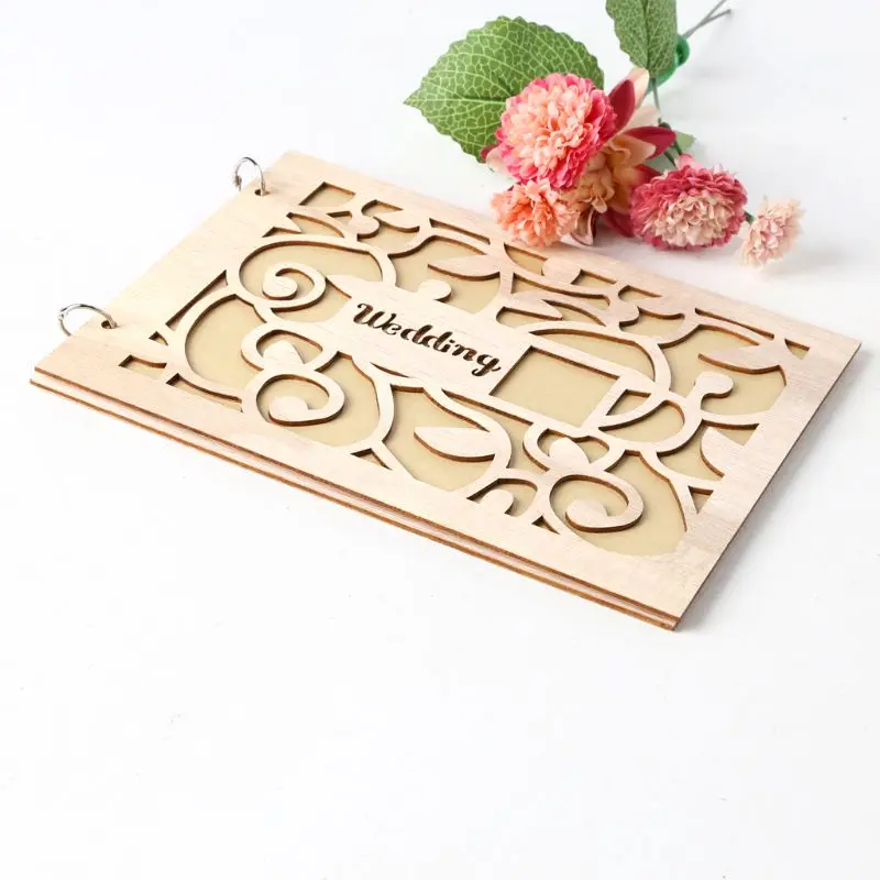 Персонализированный гость книга деревянные гостевые книги подписи сообщение скрапбук альбом фоторамка деревенский Свадебные подарки