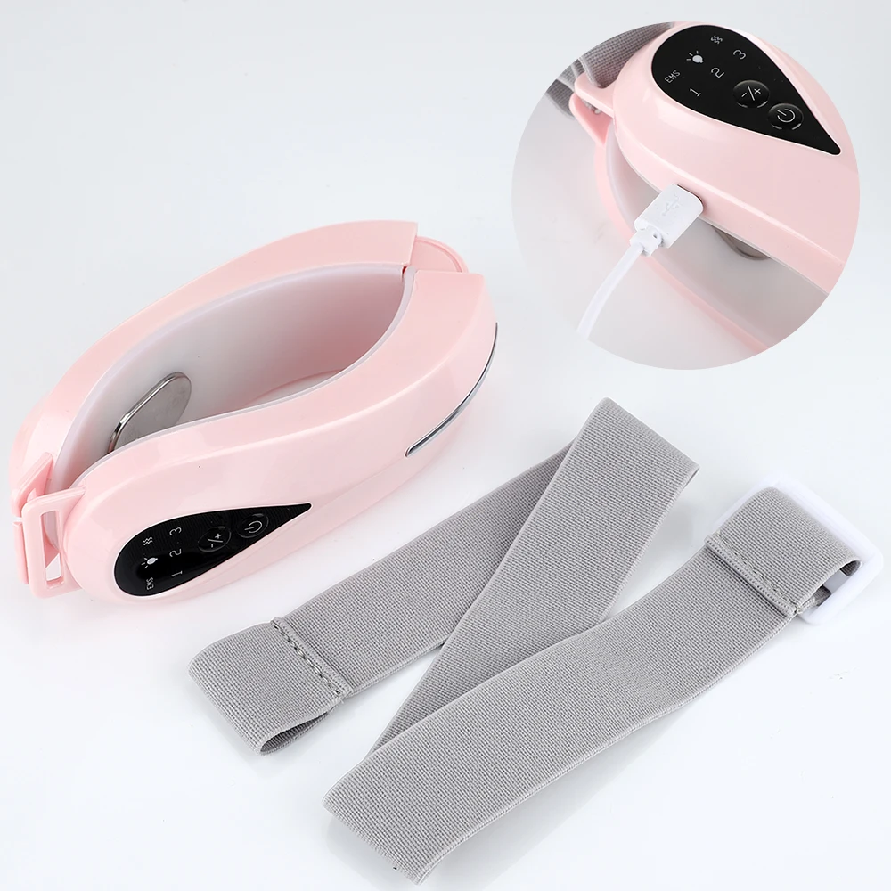 EMS Facial Massager V-Line Lift Up Belt Red Blue Light Face Slimming Vibration Massager Face Lifting Device Reduce Double Chin
