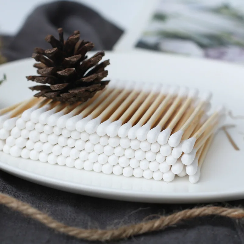 Jie clean water ya Cotton Swab Manufacturers Amazon Hot Selling Cardboard Box Cotton Swab Wholesale OEM Customizable Logo