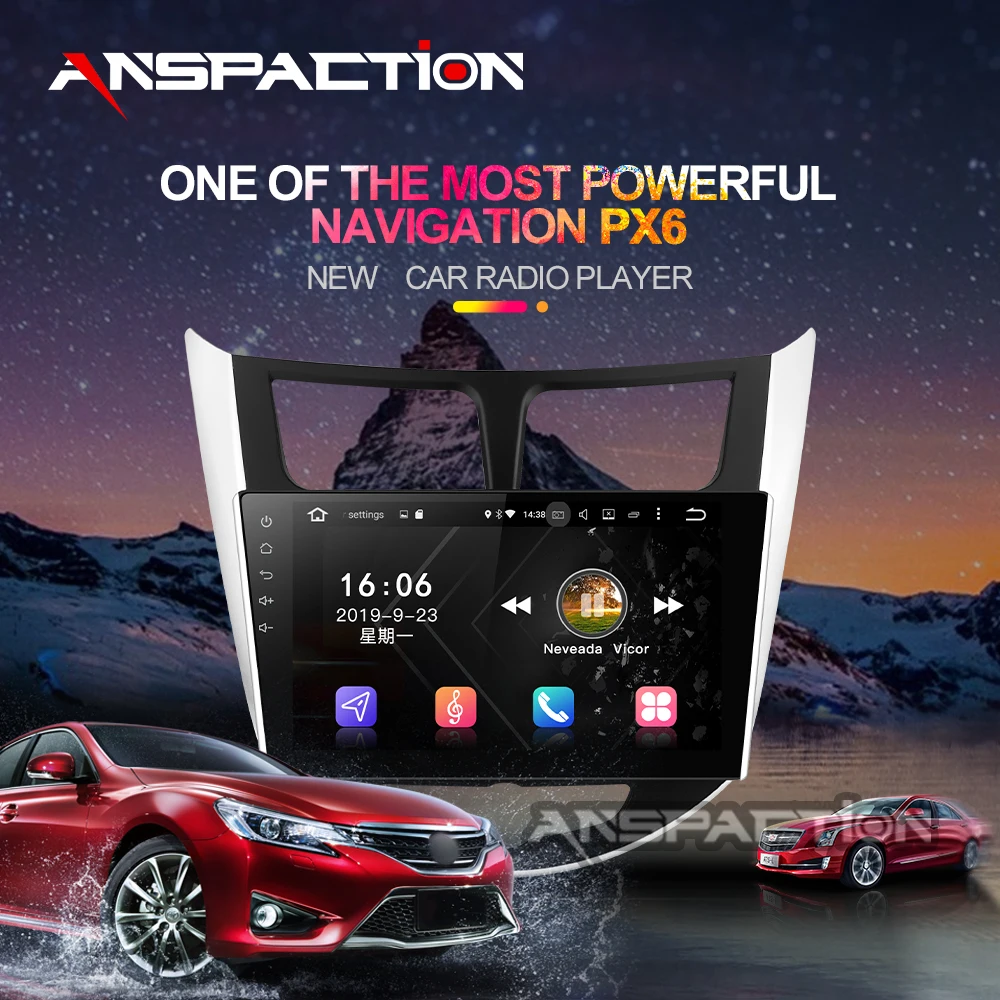 4G ram Android 9 0 автомобильный dvd плеер PX6 для hyundai Solaris Verna Accent радио мультимедиа 2 din android