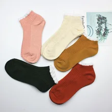 10 пар, модные милые стильные кружевные женские мягкие удобные носки, Harajuku, повседневные Короткие хлопковые носки ярких цветов для девушек и девушек