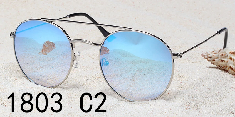 ZENOTTIC Brand Designer Polarized Sunglasses Retro Round Women/Men Outdoor Driving Metal Large UV400 Coating Mirror Sun Glasses - Цвет линз: C2