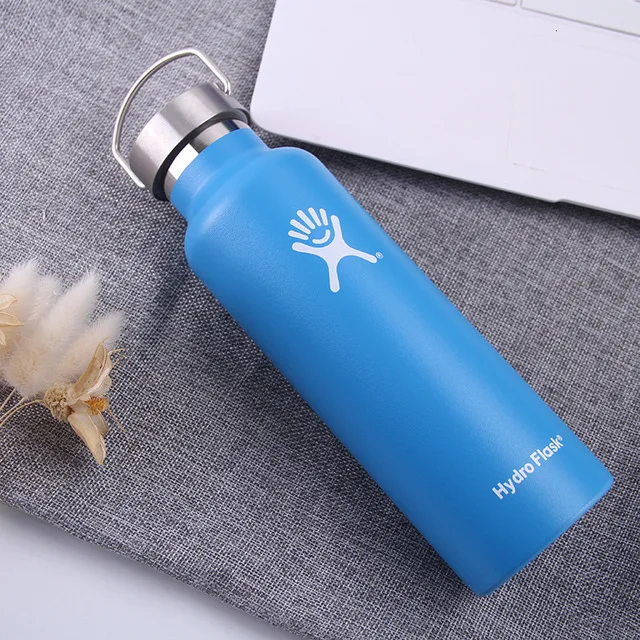 Tumbler Flask Vacuum Portable Insulated Flask Stainless Steel Water Bottle Wide Mouth Outdoors Sports hydro Bottle 18/21/24oz - Цвет: Blue