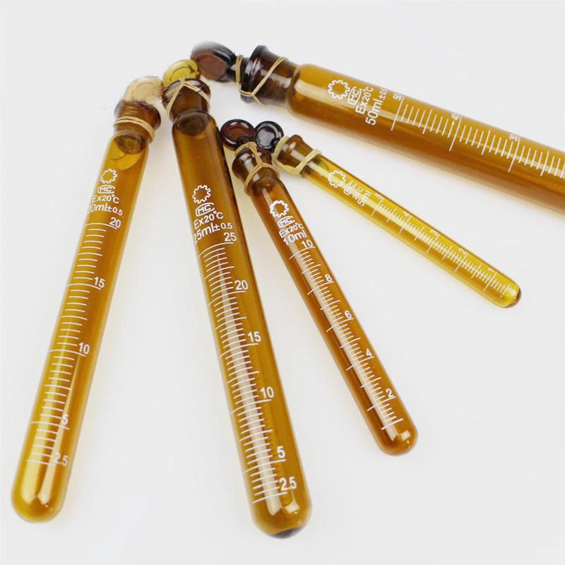 

2pcs/lot 20ml Brown Lucifugal Glass Test Tube with Plug Calibration Test tube Lucifugal