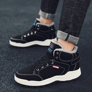 

Men Winter Boots Warm High Quality Fashion Loafers Boots Comfortable Working Safety Winter Men Shoes Big Size 39-48